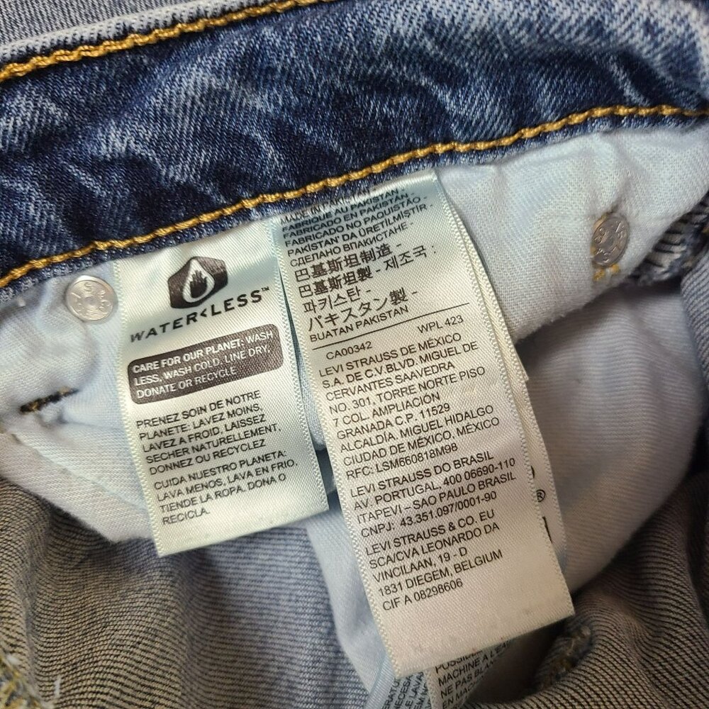 Levis Jeans Mens Tag 30x32 (Actual 29x30) 514 Slim Straight Leg Med Wash Stretch - Picture 7 of 9